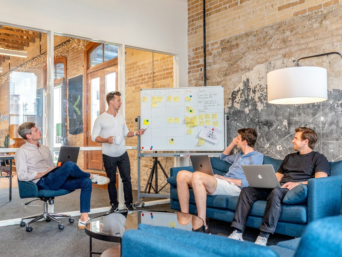 Professionals reviewing business plans