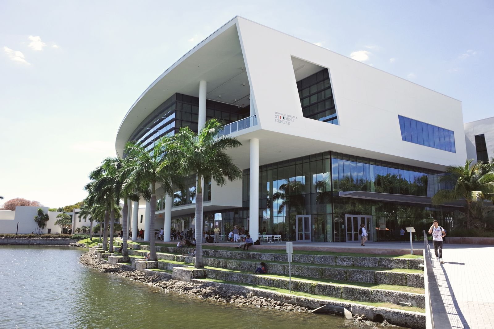 Contemporary architecture at a university campus in Coral Gables, Florida